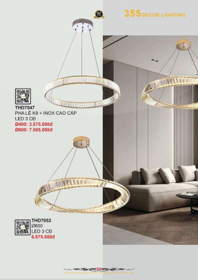 Đèn thả hiện đại 355 Decor THD7047, THD7052