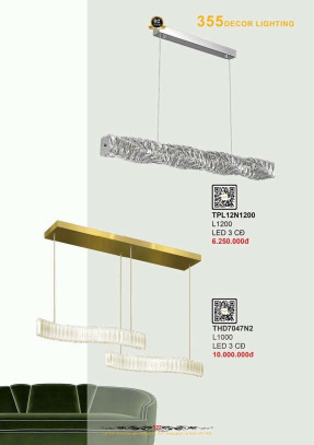 Đèn thả hiện đại 355 Decor TPL12N1200, THD7047N2