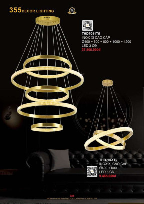Đèn thả hiện đại 355 Decor THD7041T2, THD7041T5
