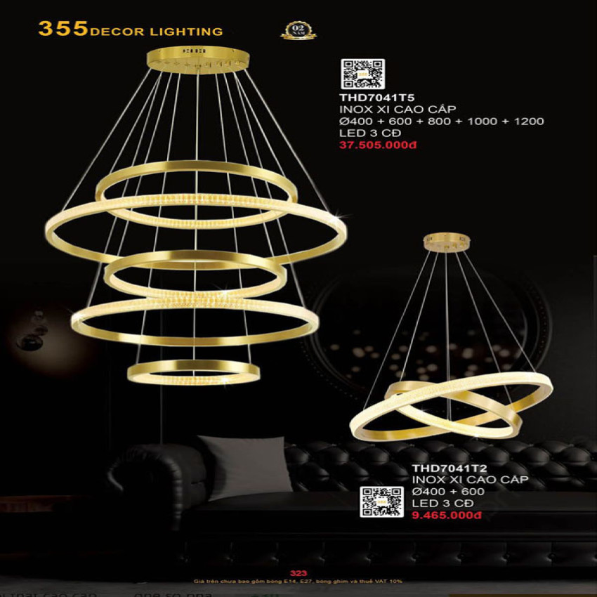Đèn thả hiện đại 355 Decor THD7041T2, THD7041T5