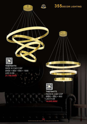 Đèn thả hiện đại 355 Decor THD7041T3, THD7041T4