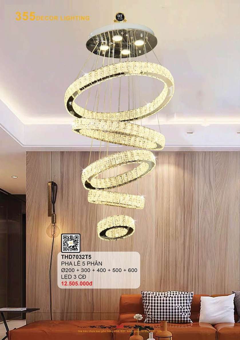 Đèn thả hiện đại 355 Decor THD7032T5