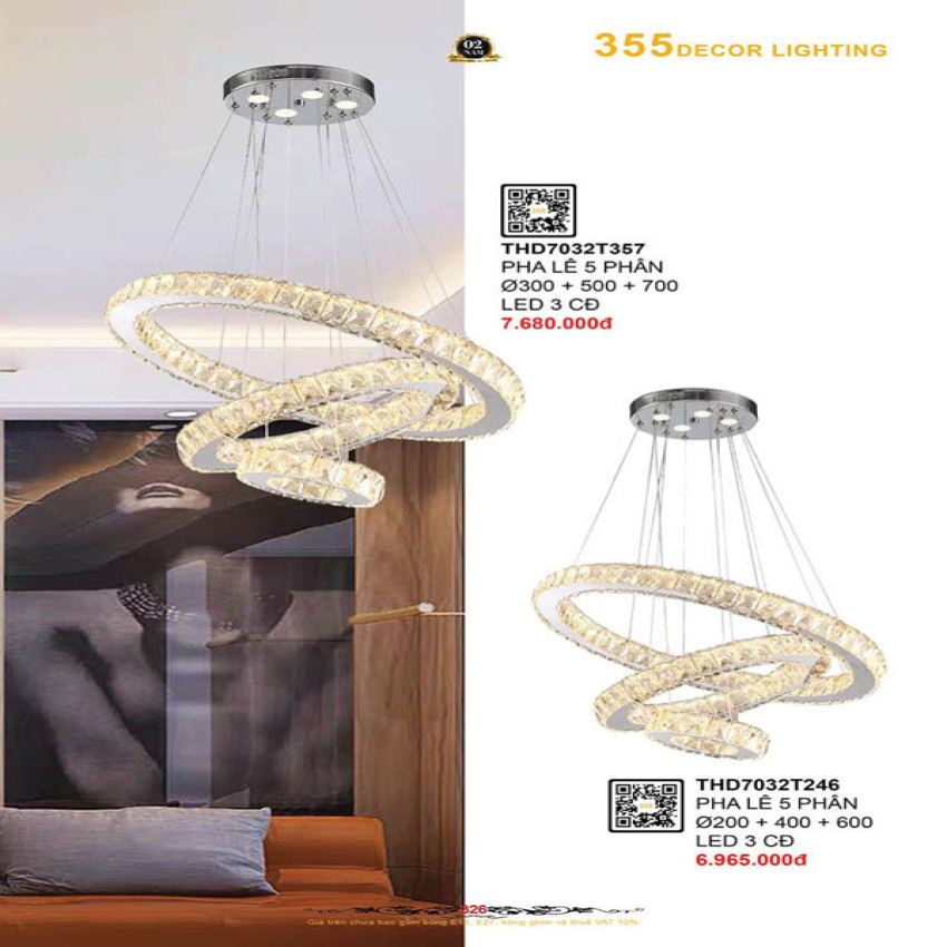 Đèn thả hiện đại 355 Decor THD7032T246, THD7032T357