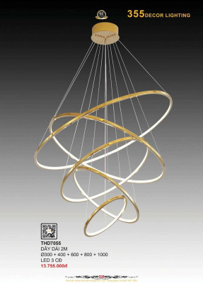 Đèn thả thông tầng 355 Decor THD7055