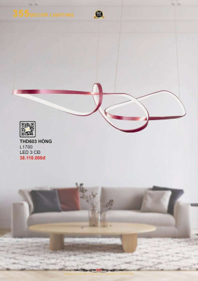 Đèn thả hiện đại 355 Decor THD603 HỒNG