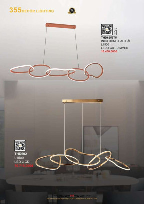 Đèn thả hiện đại 355 Decor THD602, THD6259T5