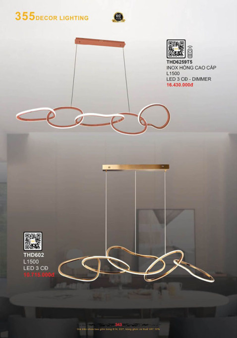 Đèn thả hiện đại 355 Decor THD602, THD6259T5