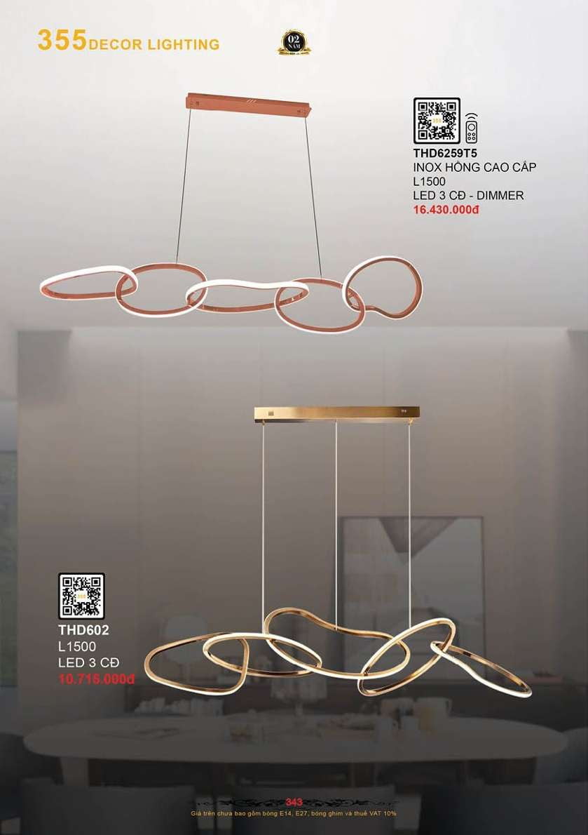 Đèn thả hiện đại 355 Decor THD602, THD6259T5