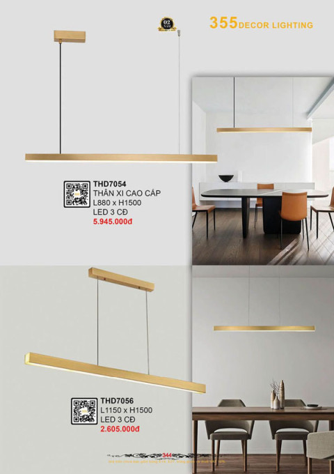 Đèn thả hiện đại 355 Decor THD7054, THD7056