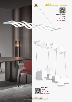 Đèn thả hiện đại 355 Decor THD1618N4, THD7043