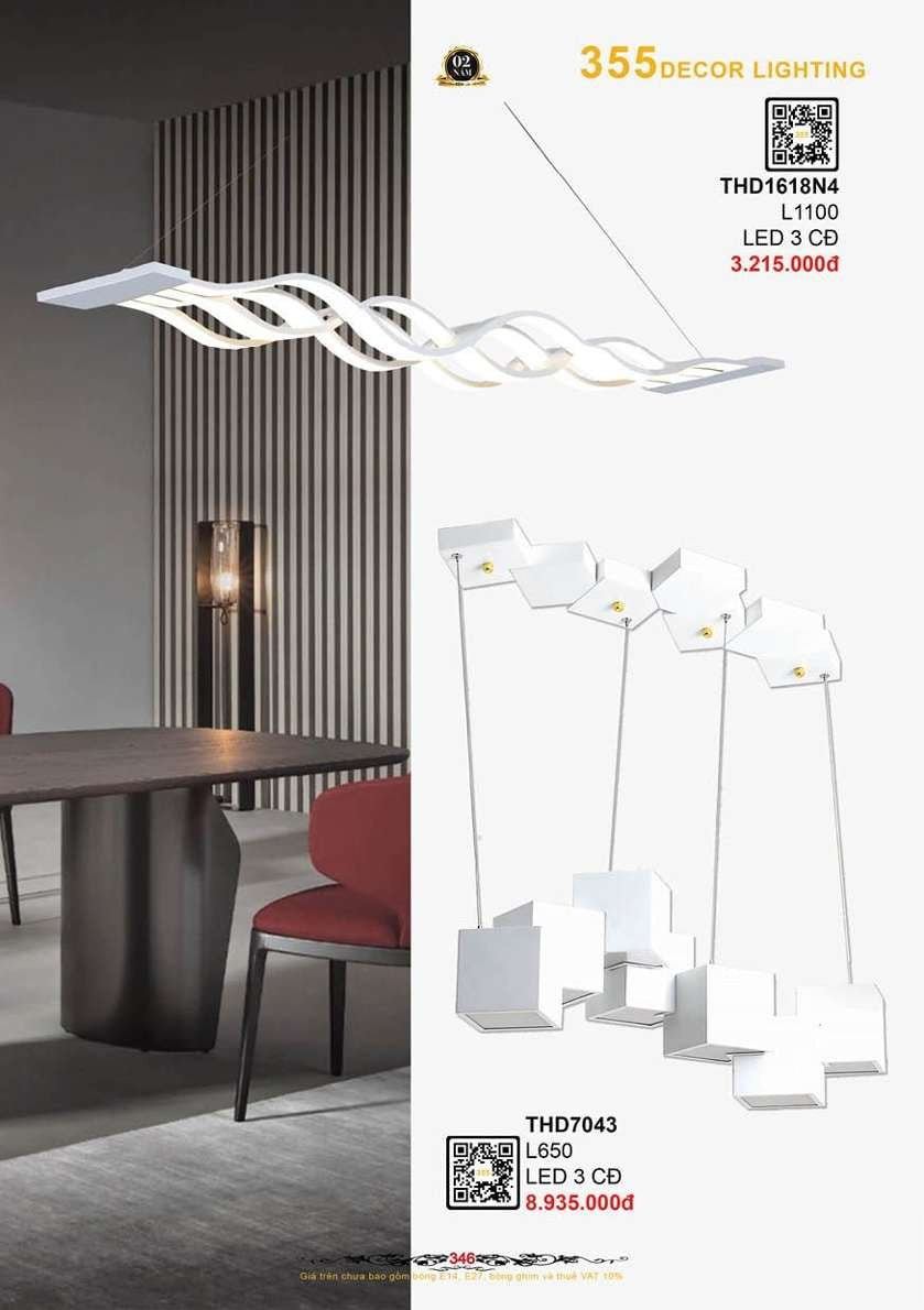 Đèn thả hiện đại 355 Decor THD1618N4, THD7043
