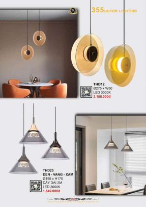 Đèn thả hiện đại 355 Decor THD25, THD12