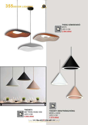 Đèn thả hiện đại 355 Decor THD38T1, THD38T3, THD82