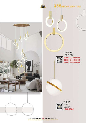 Đèn thả hiện đại 355 Decor THD7045, THD07