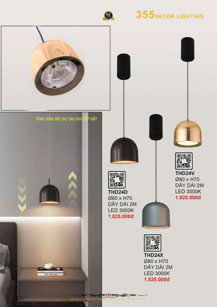 Đèn thả hiện đại 355 Decor THD24D, THD24X, THD24V