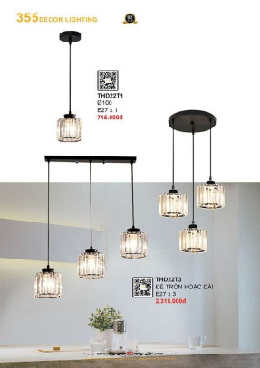 Đèn thả hiện đại 355 Decor THD22T1, THD22T3
