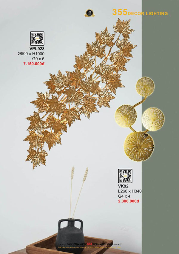 Đèn vách tường 355 Decor VK92, VPL928