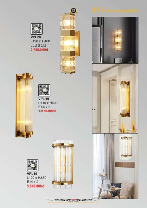 Đèn vách tường 355 Decor VPL19, VPL16, VPL28