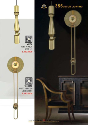 Đèn vách tường 355 Decor VKC6, VKB050