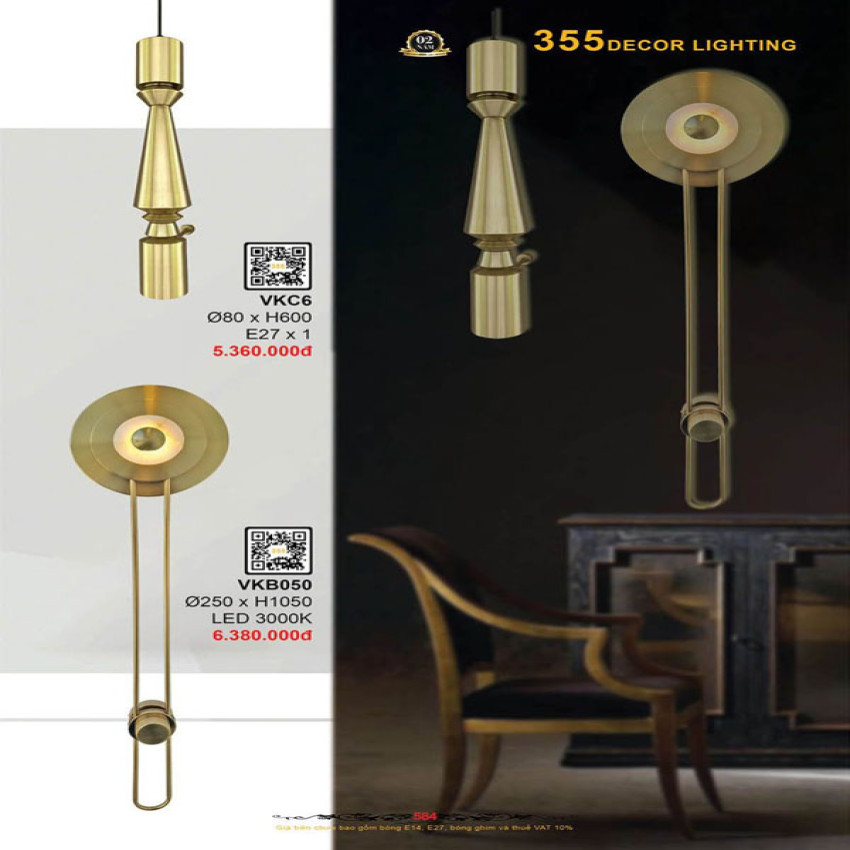 Đèn vách tường 355 Decor VKC6, VKB050