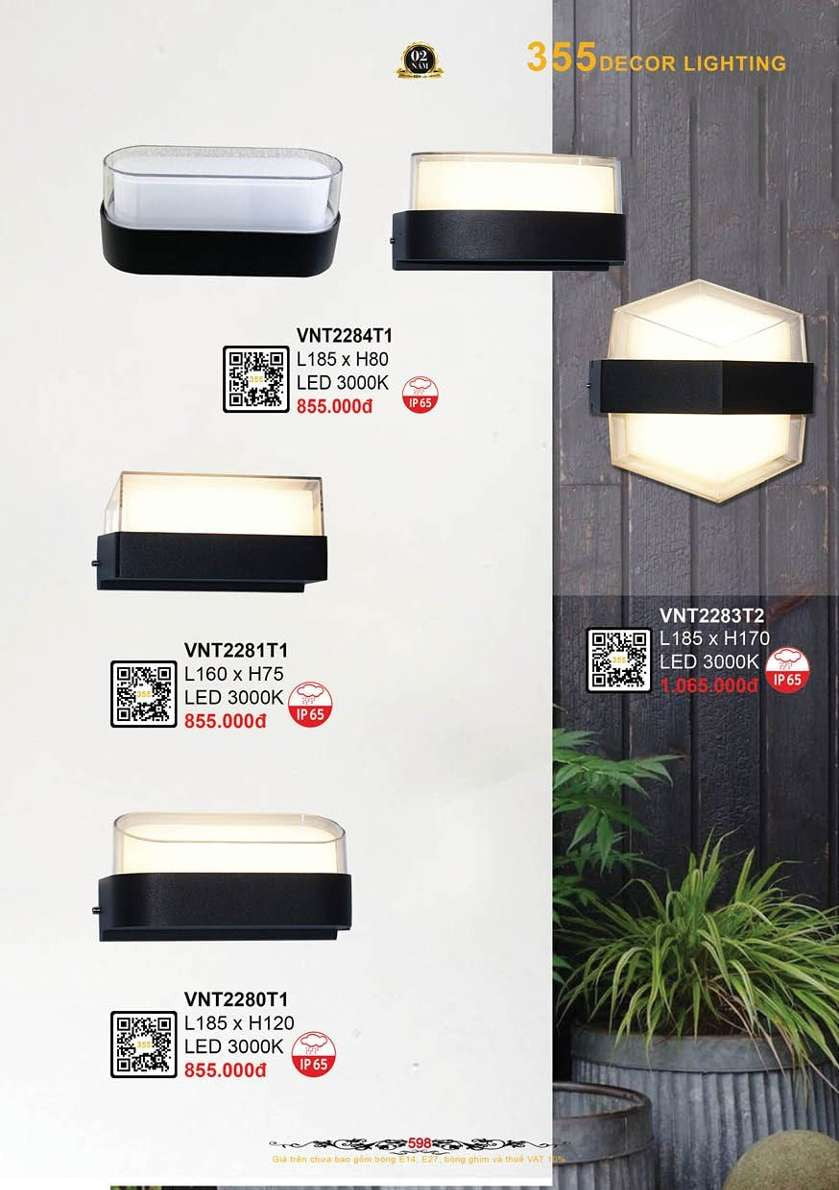 Đèn vách nghệ thuật 355 Decor VNT2284T1, VNT2281T1, VNT2280T1, VNT2283T2