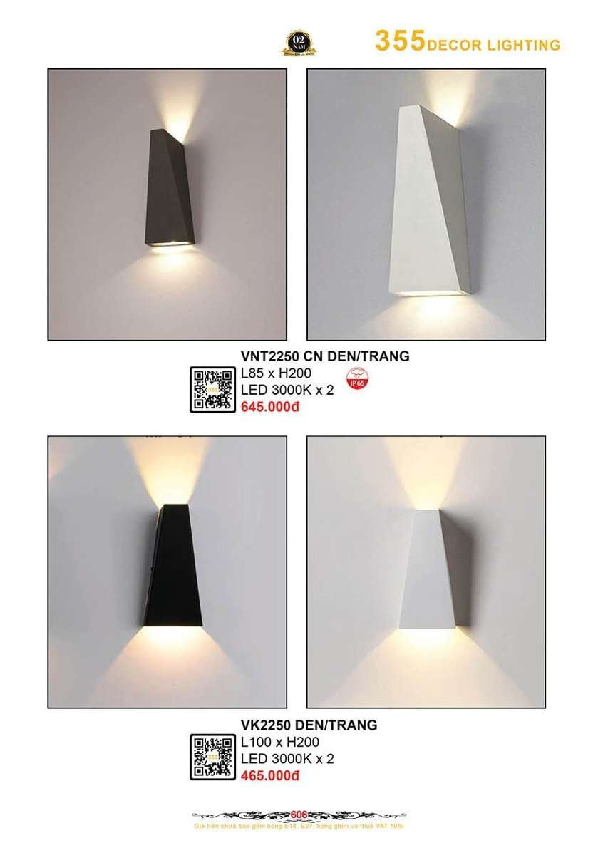 Đèn vách nghệ thuật 355 Decor VK2250, VNT2250