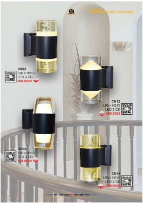 Đèn vách chống nước, chống nổ 355 Decor CN02, CN03, CN12, CN14