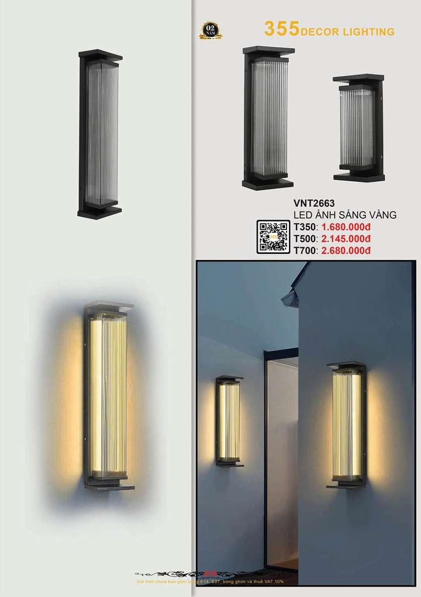 Đèn vách, đèn tường 355 Decor VNT2663