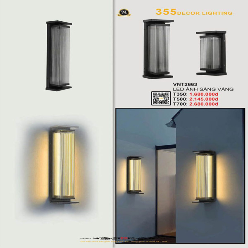 Đèn vách, đèn tường 355 Decor VNT2663