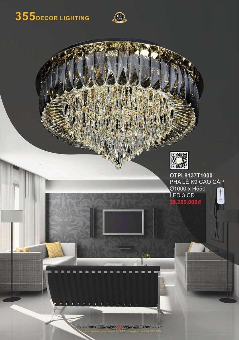 Đèn ốp trần pha lê 355 Decor OTPL8137T1000