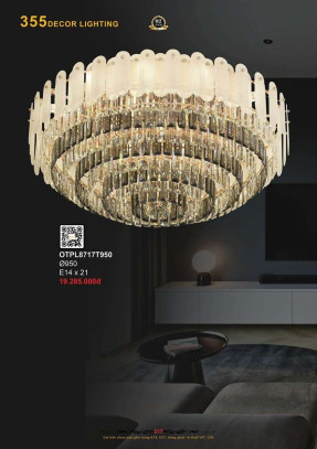 Đèn ốp trần pha lê 355 Decor OTPL8717T950