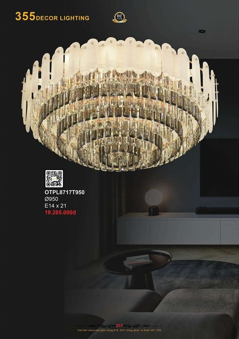 Đèn ốp trần pha lê 355 Decor OTPL8717T950