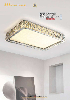 Đèn ốp trần pha lê 355 Decor OTPL3512CN