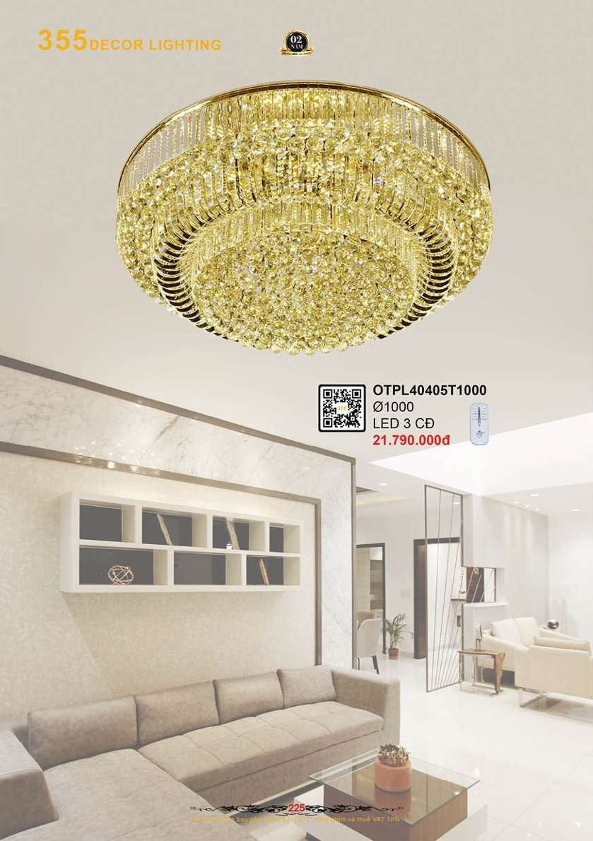 Đèn ốp trần pha lê 355 Decor OTPL40405T1000