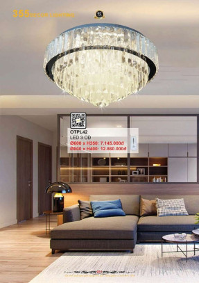 Đèn ốp trần pha lê 355 Decor OTPL42