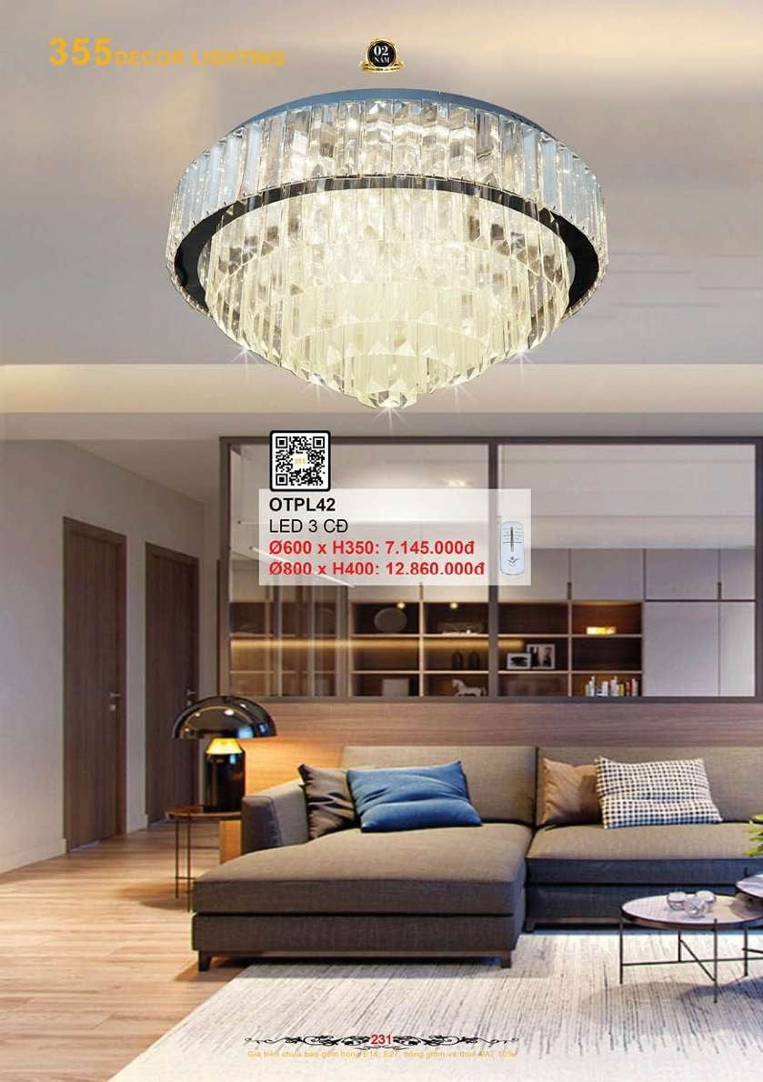 Đèn ốp trần pha lê 355 Decor OTPL42
