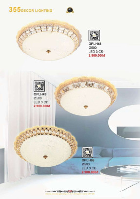 Đèn ốp trần 355 Decor OPLH48, OPLH49, OPLH69