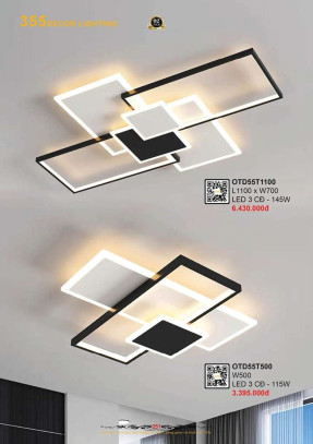 Đèn ốp trần 355 Decor OTD55T500, OTD55T1100