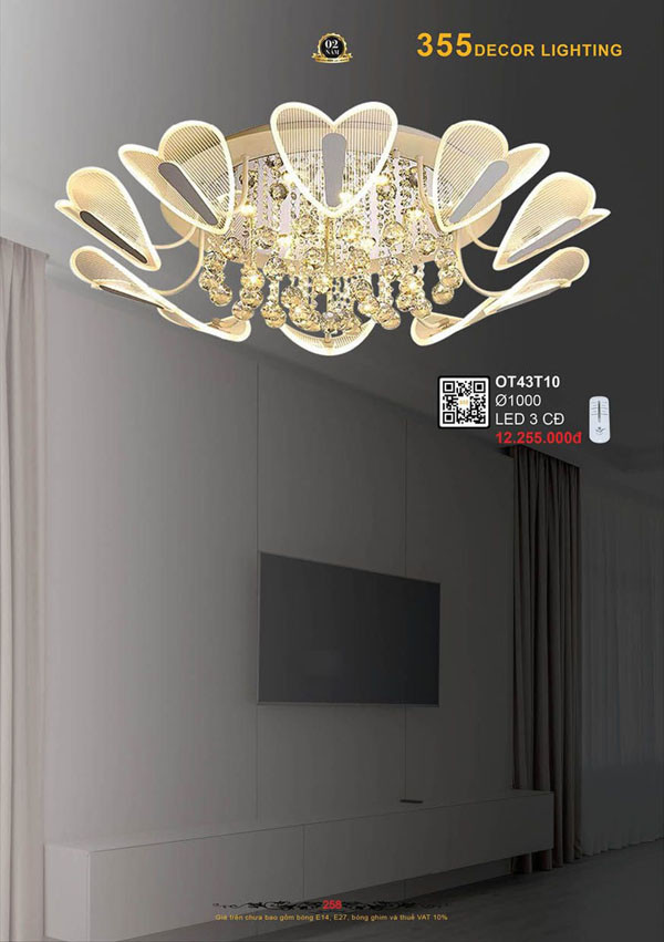 Đèn ốp trần 355 Decor OT43T10