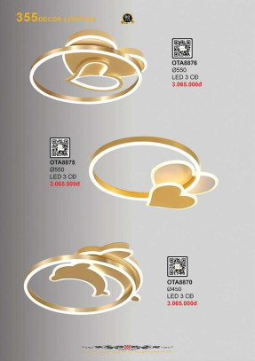 Đèn ốp trần 355 Decor OTA8876, OTA8875, OTA8870