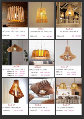 Đèn gỗ thả trần DAG-63, DAG-64, DAG-80, DAG-65, DAG-66, DAG-67, DAG-67, DAG-68, DAG-69