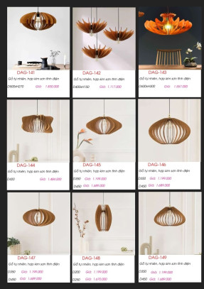 Đèn gỗ thả trần DAG-141, DAG-142, DAG-143, DAG-144, DAG-145, DAG-146, DAG-147, DAG-148, DAG-149
