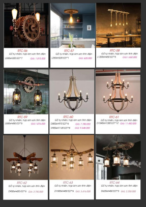 Đèn chùm gỗ tự nhiên RTC-56, RTC-57, RTC-58, RTC-59, RTC-60, RTC-61, RTC-62, RTC-63, RTC-64