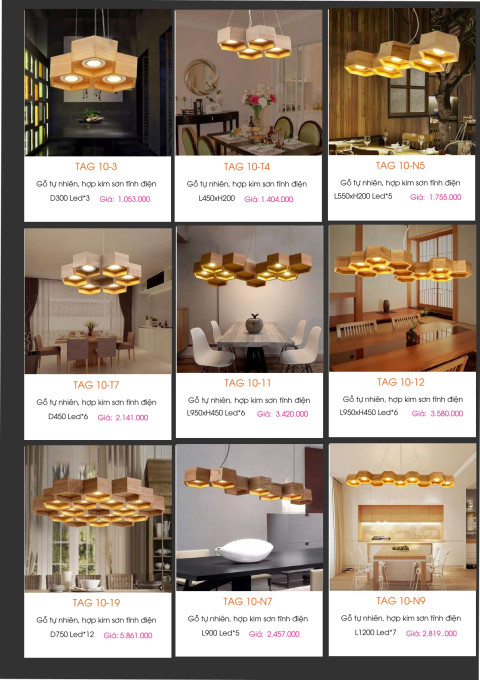 Đèn thả gỗ tự nhiên TAG 10-3, TAG 10-T4, TAG 10-N5, TAG 10-T7, TAG 10-11, TAG 10-12, TAG 10-19, TAG 10-N7, TAG 10-N9
