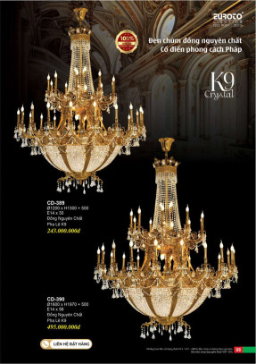 Đèn chùm đồng Euroto CD-389, CD-390
