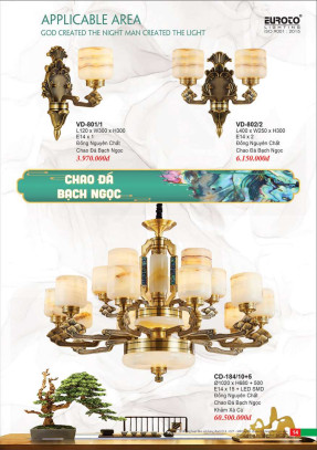 Đèn chùm đồng Euroto CD-184/10+5, VD-801/1, VD-802/2