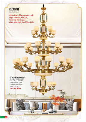 Đèn chùm đồng Euroto CD-185/5+16+10+5