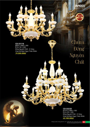 Đèn chùm đồng Euroto CD-331/16, CD-332/25