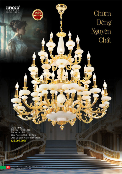 Đèn chùm đồng Euroto CD-333/42