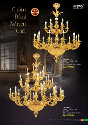 Đèn chùm đồng Euroto CD-343/18, CD-344/44